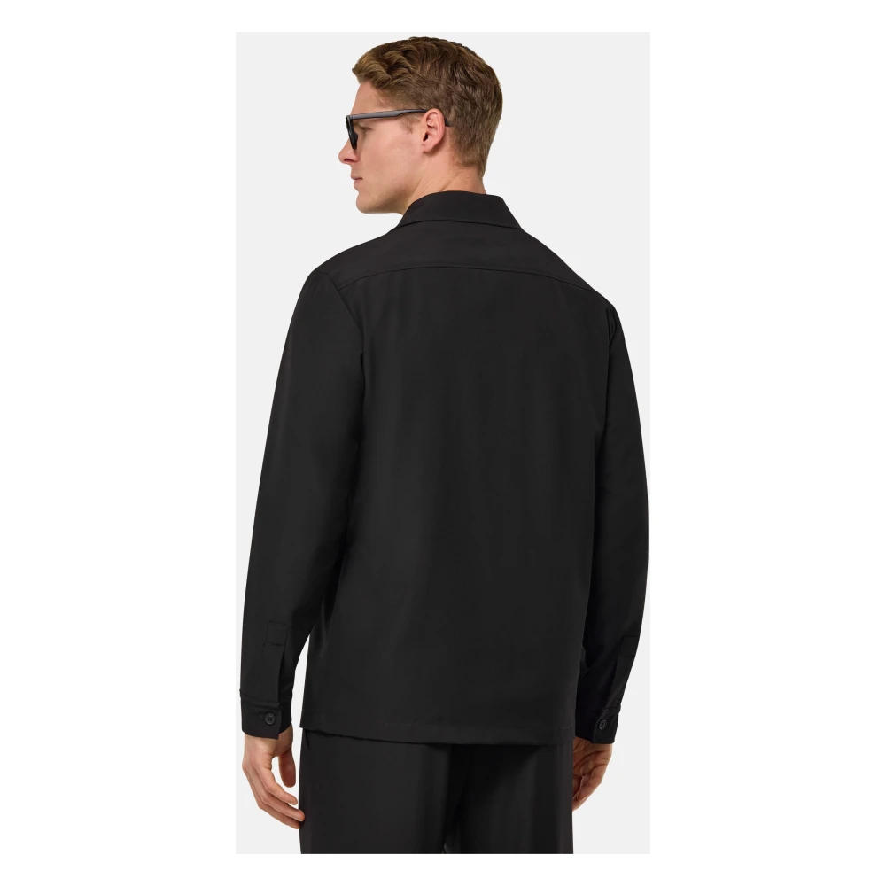 Boggi Milano Link Wol Shirt Jacket Black Heren