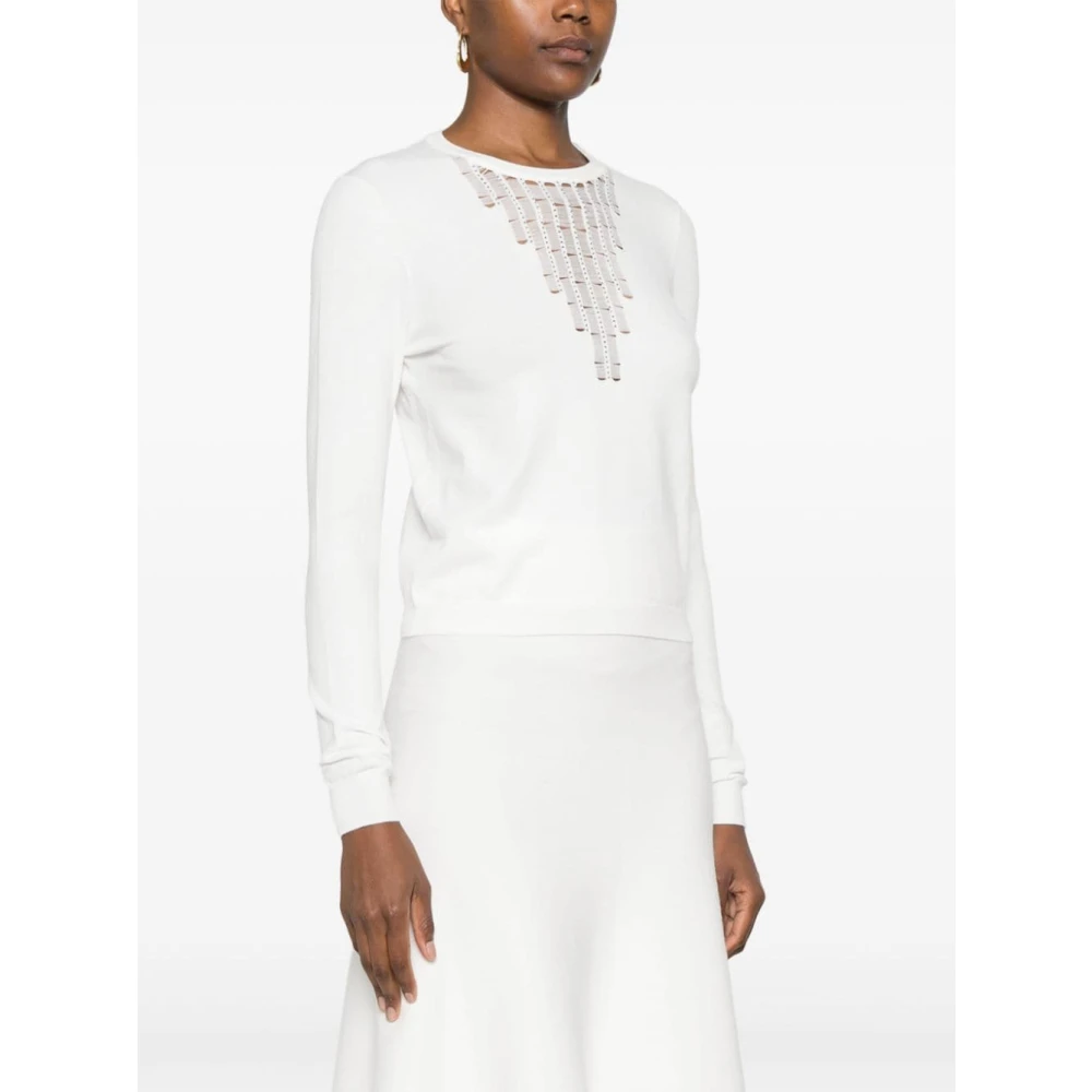 Liu Jo Witte Sweater met Strass White Dames