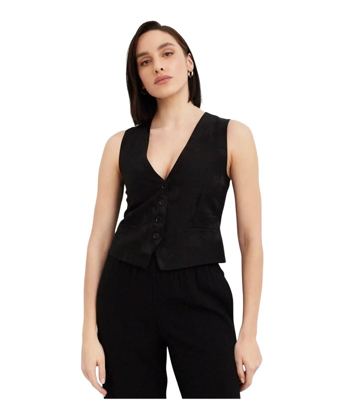 black-buttoned-vest-deep-v-neck