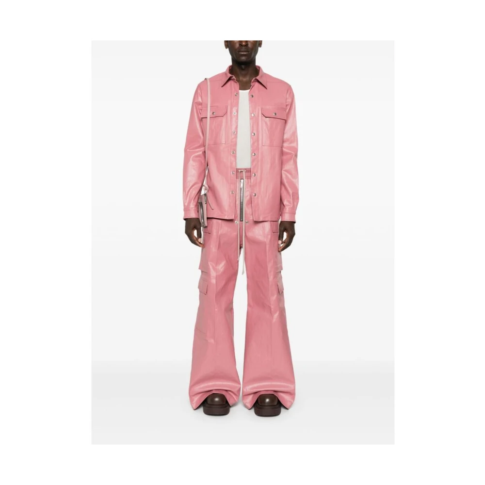 Rick Owens Denim Jas Pink Heren