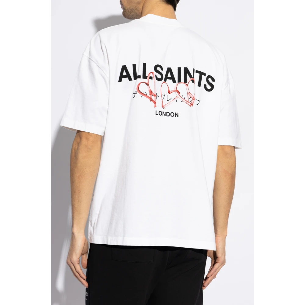 AllSaints Oversize T-shirt Amore White Heren