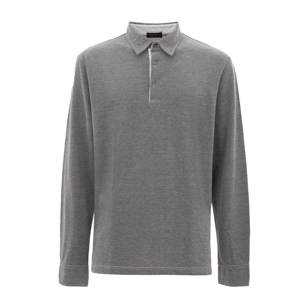 Corneliani Grijze polo met lange mouwen Gray Heren