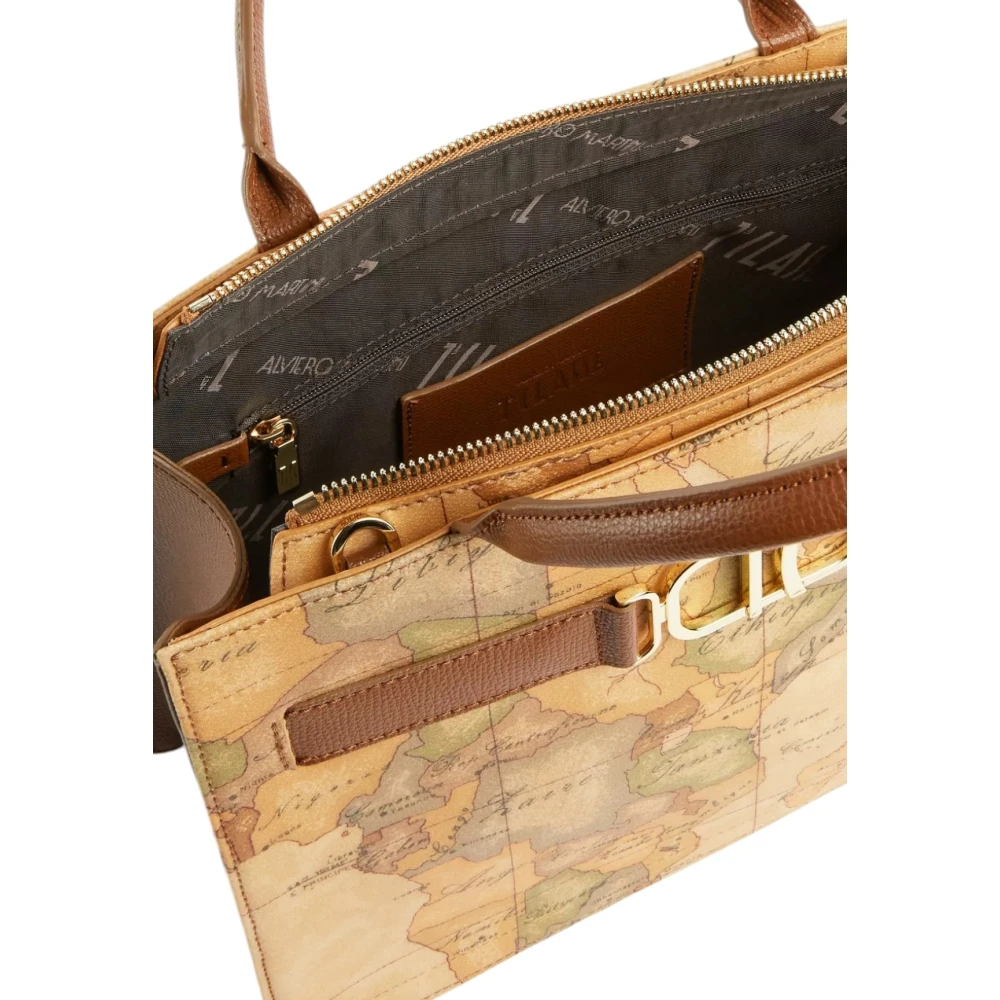 Alviero Martini 1a Classe 3D Geo Handtas met Afneembare Schouderband Brown Dames
