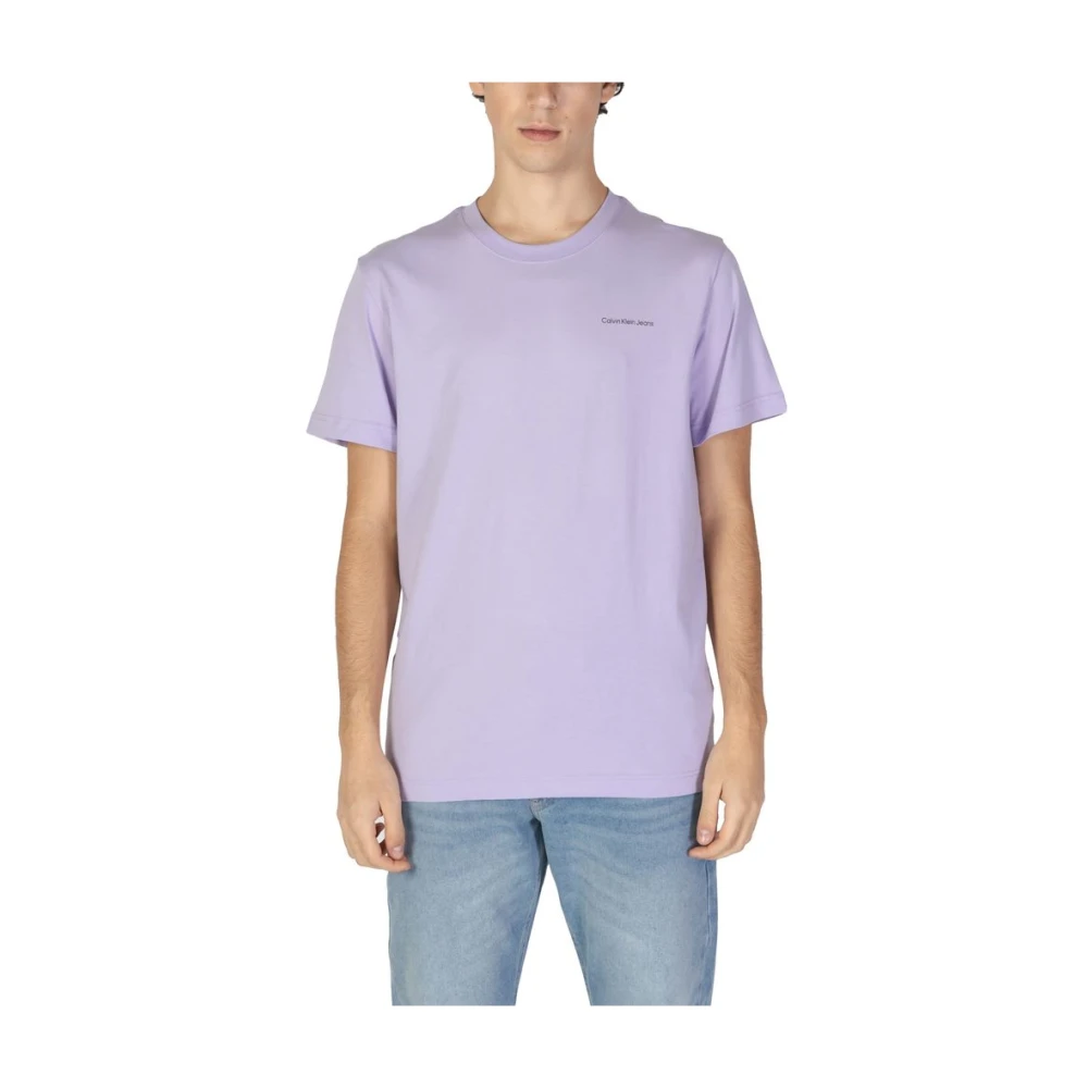 Calvin Klein Jeans Katoenen Heren T-shirt Herfst Winter Collectie Purple Heren
