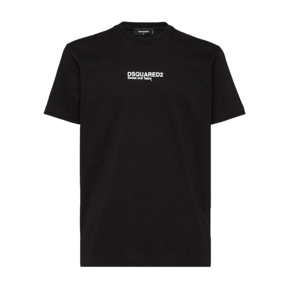 Dsquared2 Monochrome Katoenen T-shirt met Iconisch Monogram Black Heren