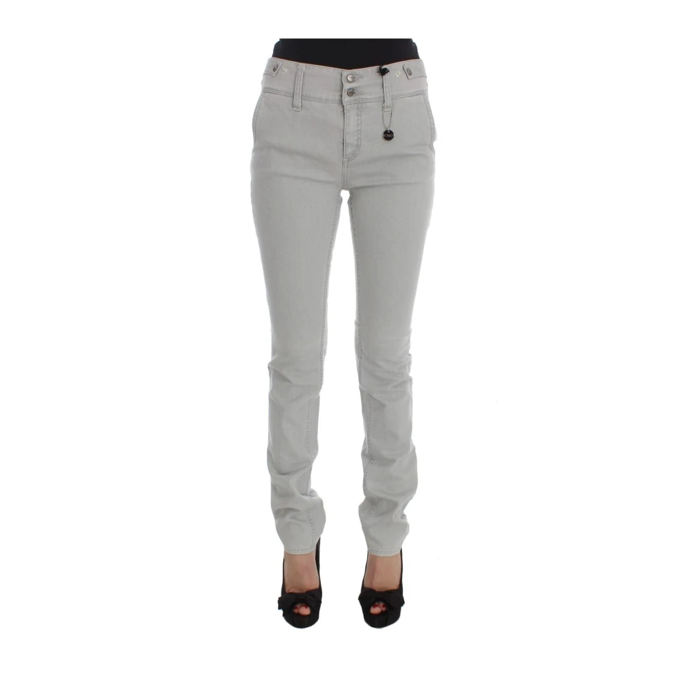 Costume National Women's Gray Slim Fit Jeans, W26, Super Slim Fit Cotton Blend Jeans