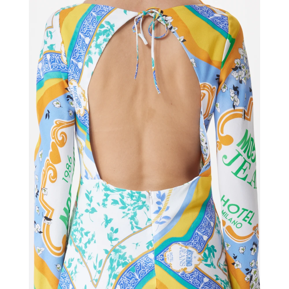 Moschino Lange Sjaalprint Jurk Multicolor Dames