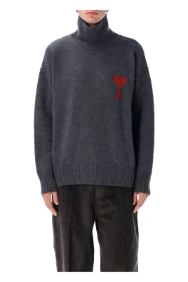 Röd Hög Hals Turtleneck Tröja