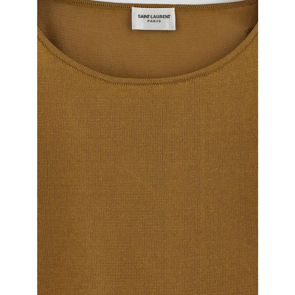 Saint Laurent Stijlvolle Viscose Top Brown Dames