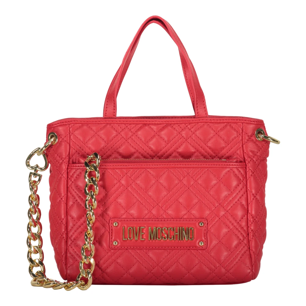 Love Moschino Gewatteerde Handtas met Afneembare Clutch Red Dames