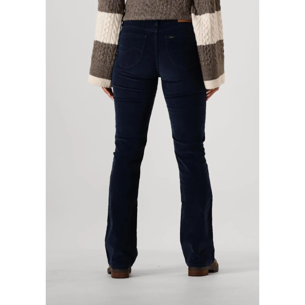 Lee Donkerblauwe Flared Corduroy Jeans Blue Dames