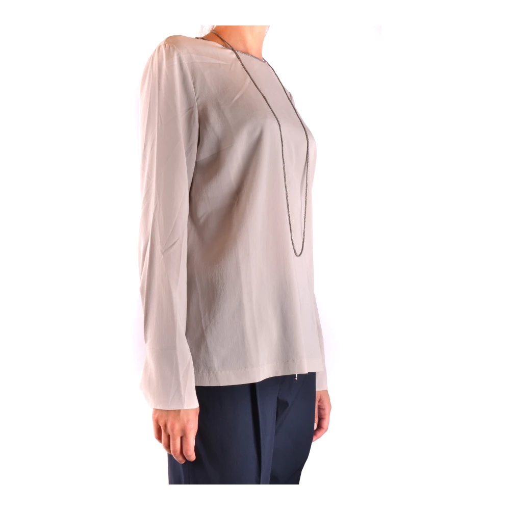 BRUNELLO CUCINELLI Klassieke Katoenen Overhemd Beige Dames
