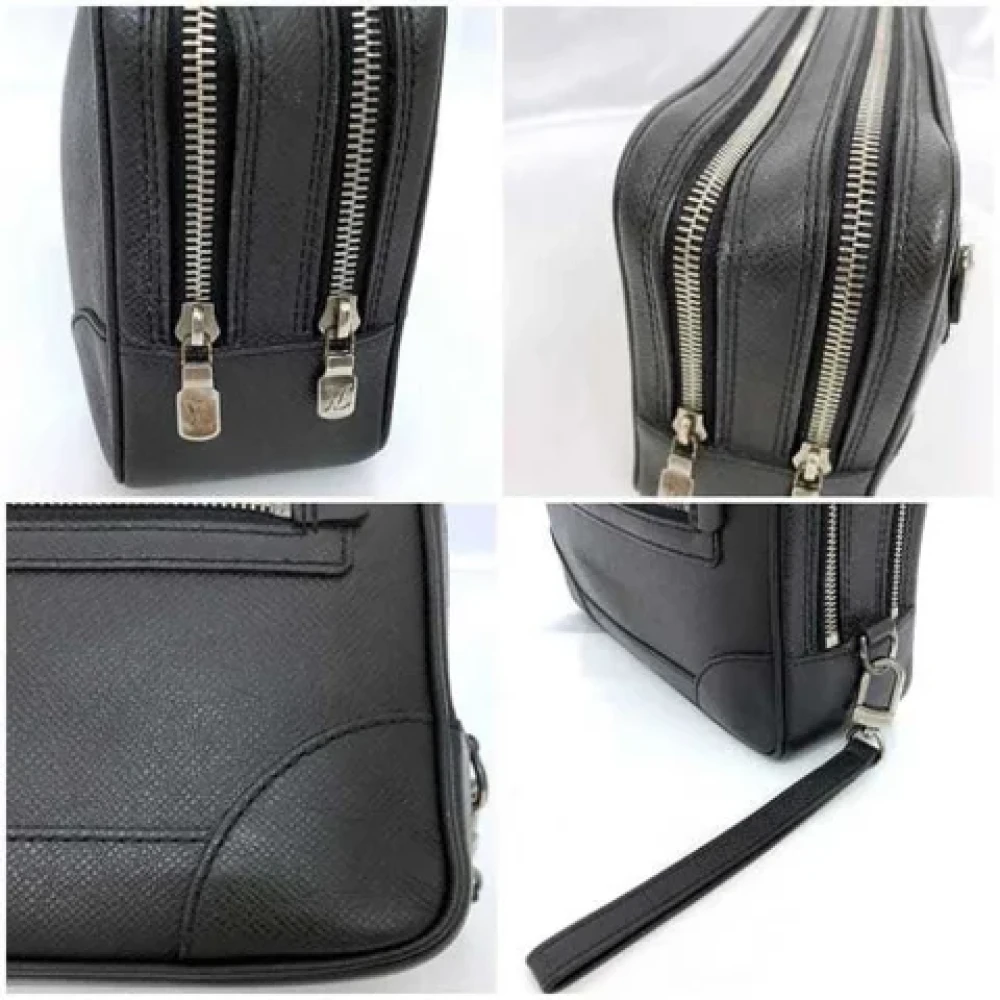 Louis Vuitton Vintage Pre-owned Leather clutches Black Heren