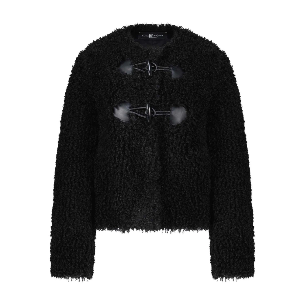 LUISA CERANO Gezellige Teddyjas met Toggesluiting Black Dames