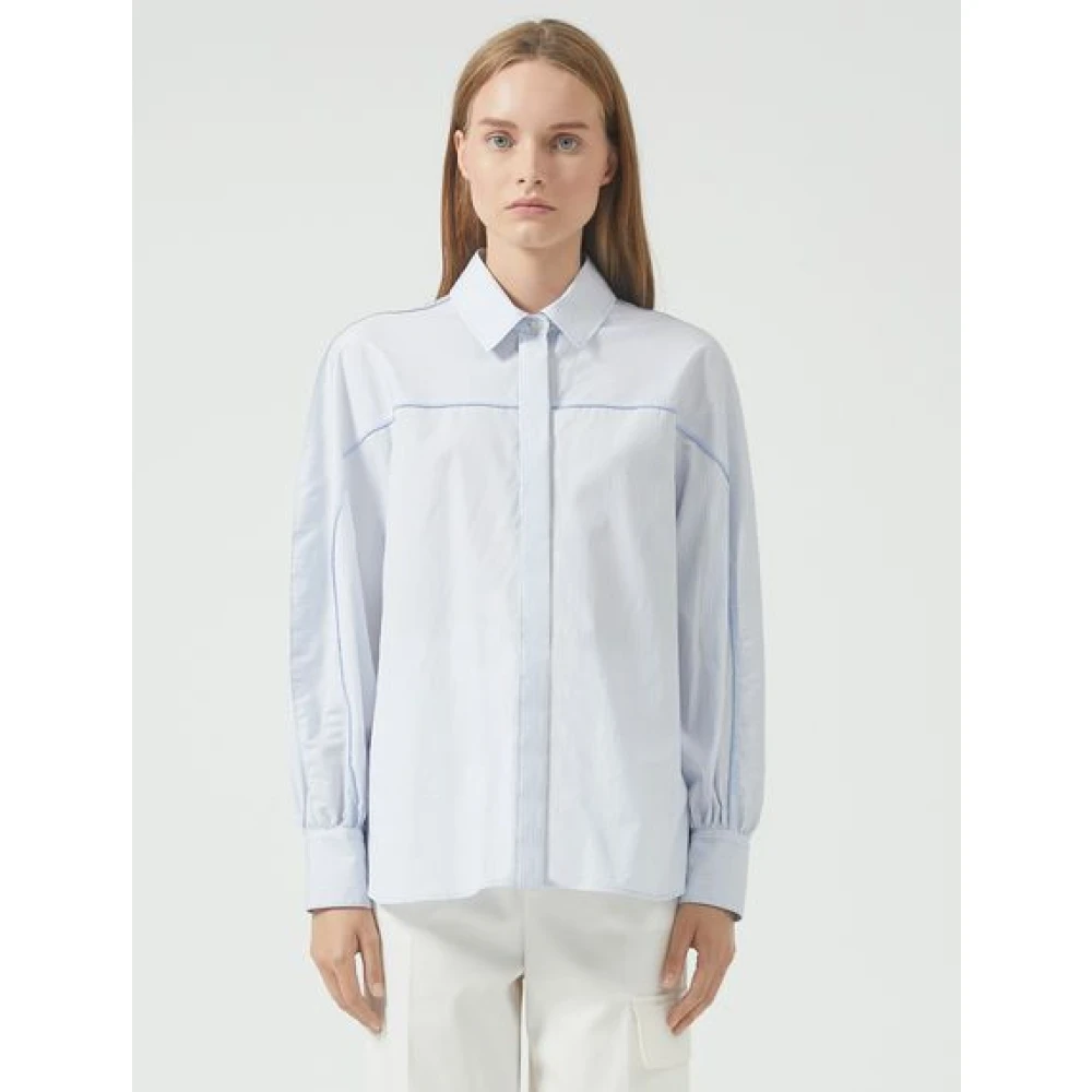 SPORTMAX Cipro Shirt 100% Katoen Blue Dames