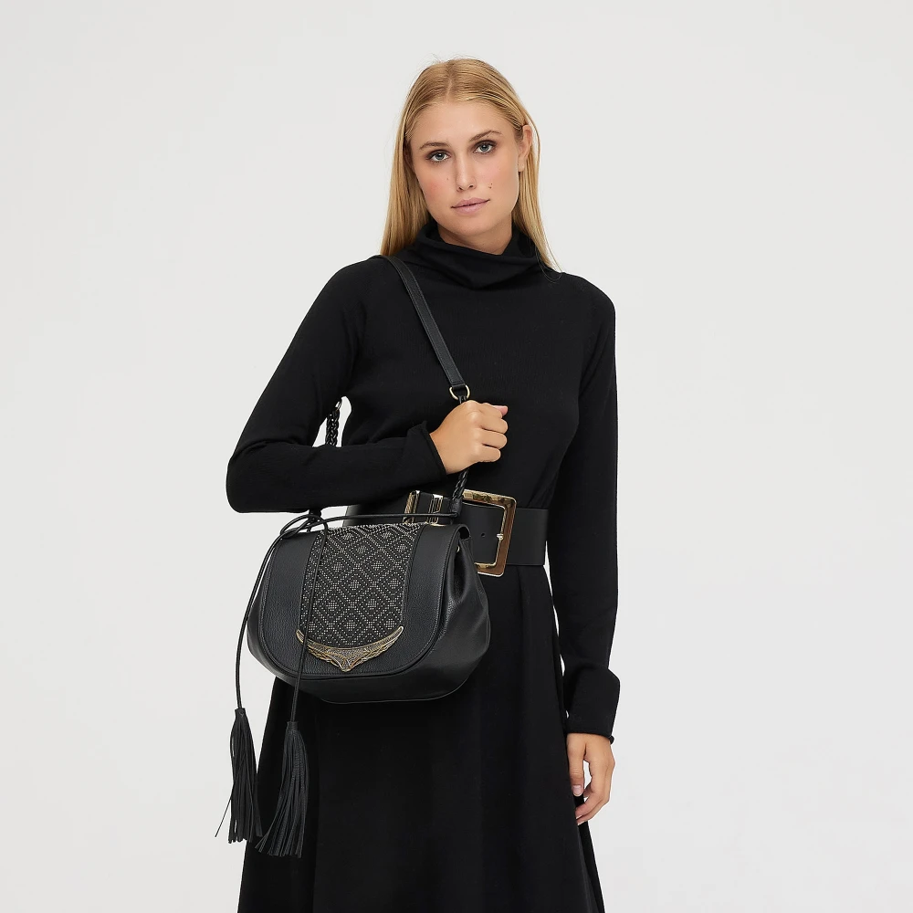 Roberto Cavalli Schoudertas Black Dames