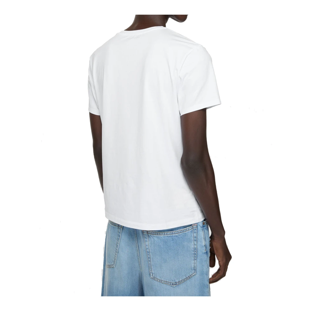 Acne Studios Face Logo T-shirt Korte Mouw Heren White Heren