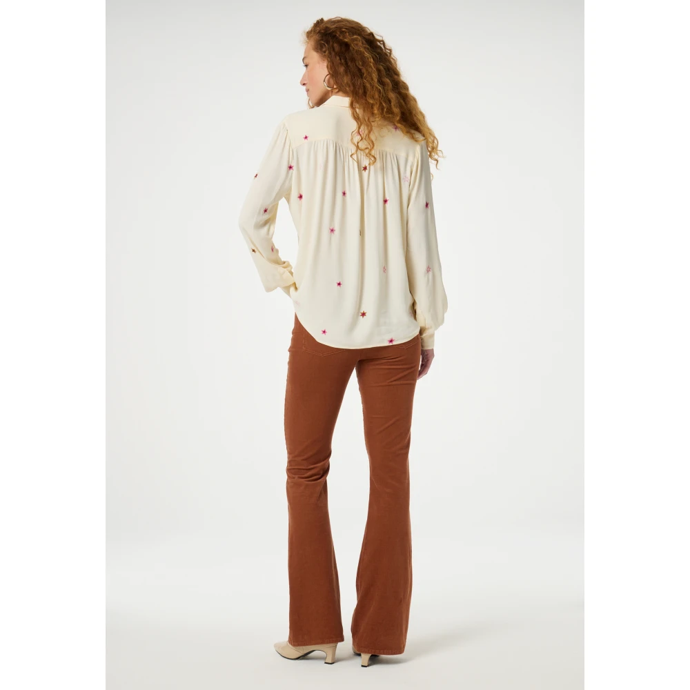 Fabienne Chapot Geborduurde Sterrenblouse Beige Dames
