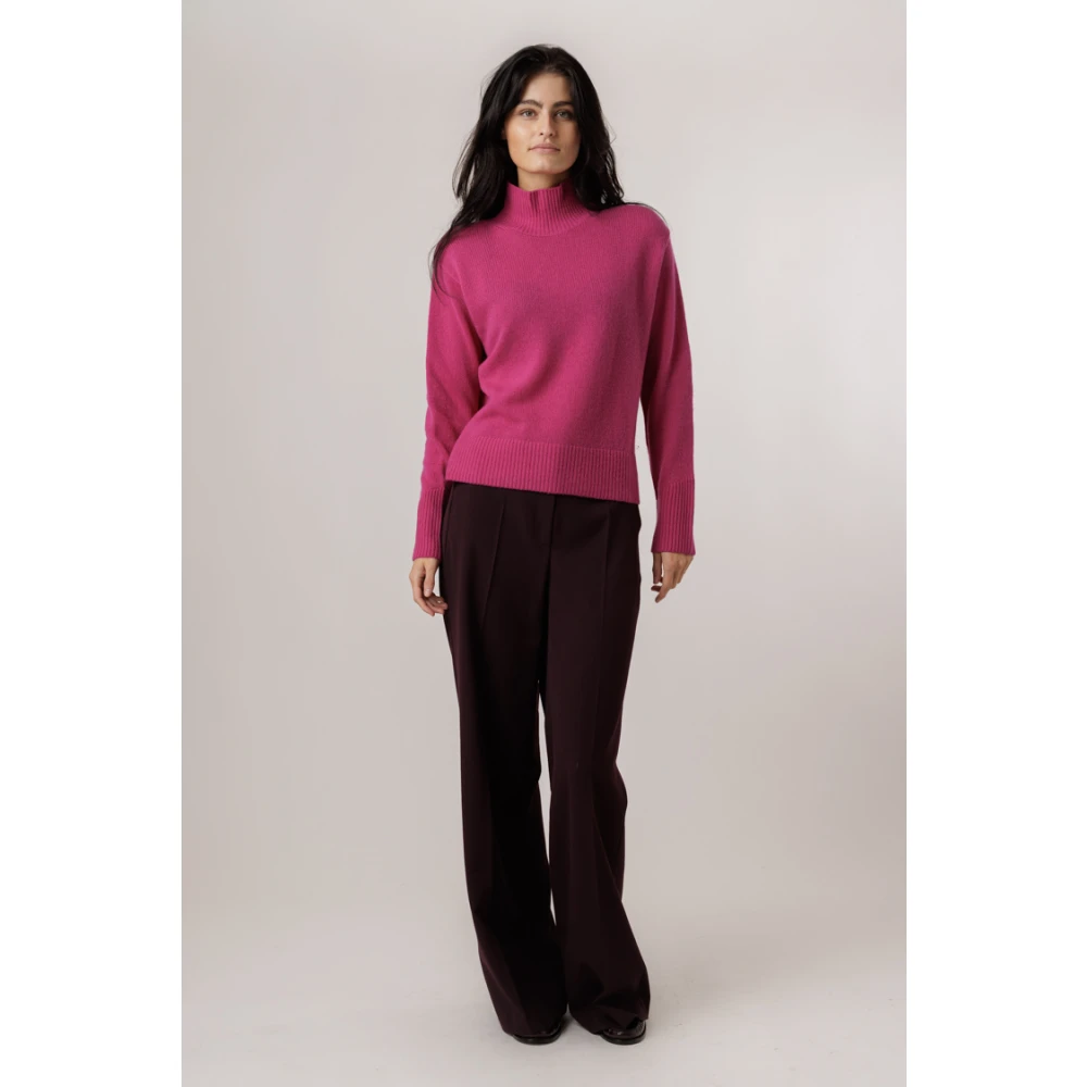 LUISA CERANO Ultra Pink Ribgebreide Trui Pink Dames