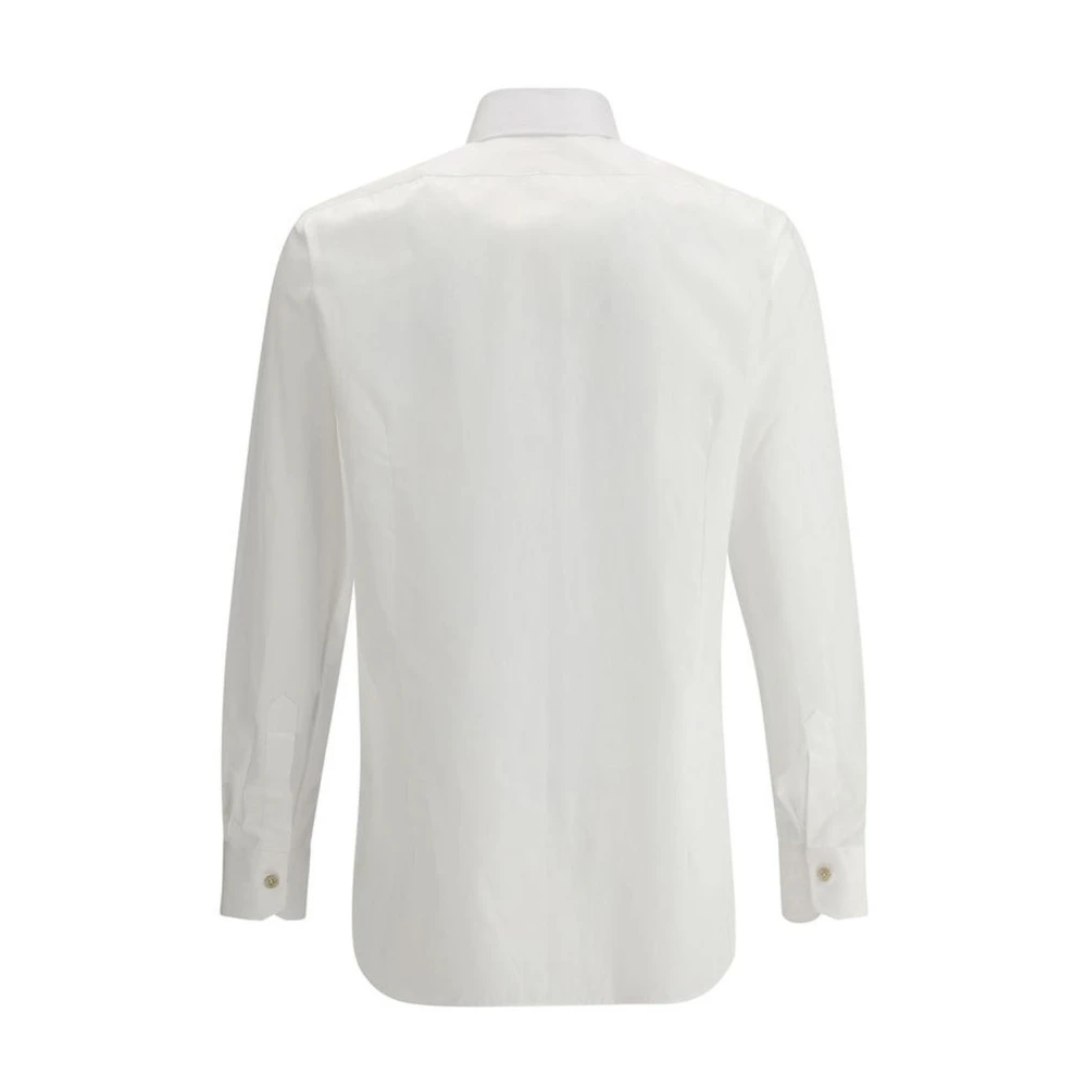 Kiton Katoenen Overhemd met Verstelbare Manchetten Klassieke Stijl White Heren