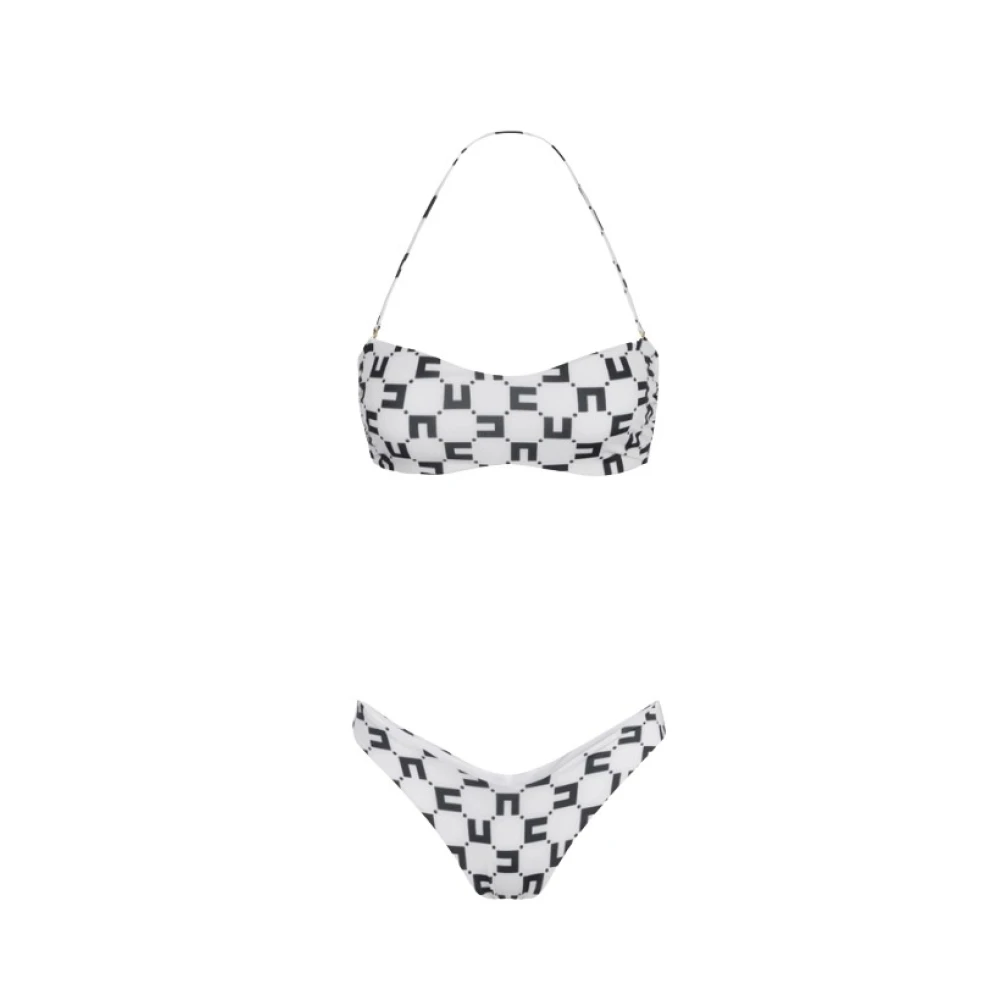 Elisabetta Franchi Zee kleding met dubbel C logo print White Dames