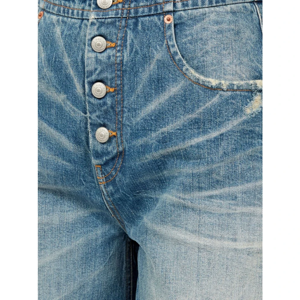 MM6 Maison Margiela Jeans met effect van gebruikssporen en cut-out details Blue Dames