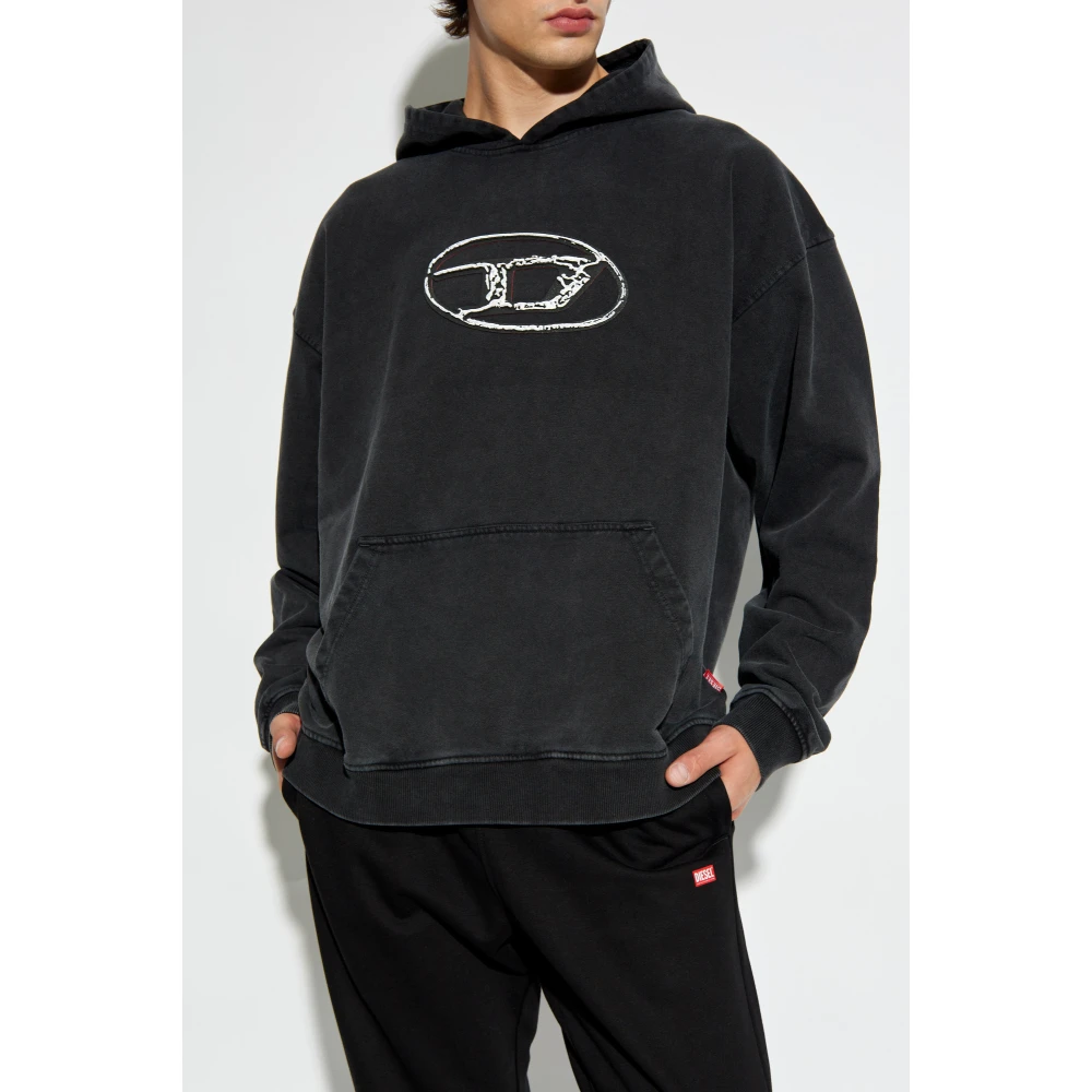 Diesel Hoodie S-Boxt-Hood-Q7 Black Heren