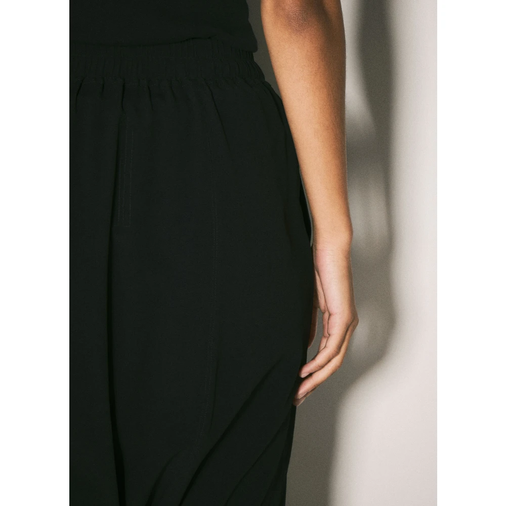 Rick Owens Stain Weave Cropped Broek met Trekkoord Black Dames