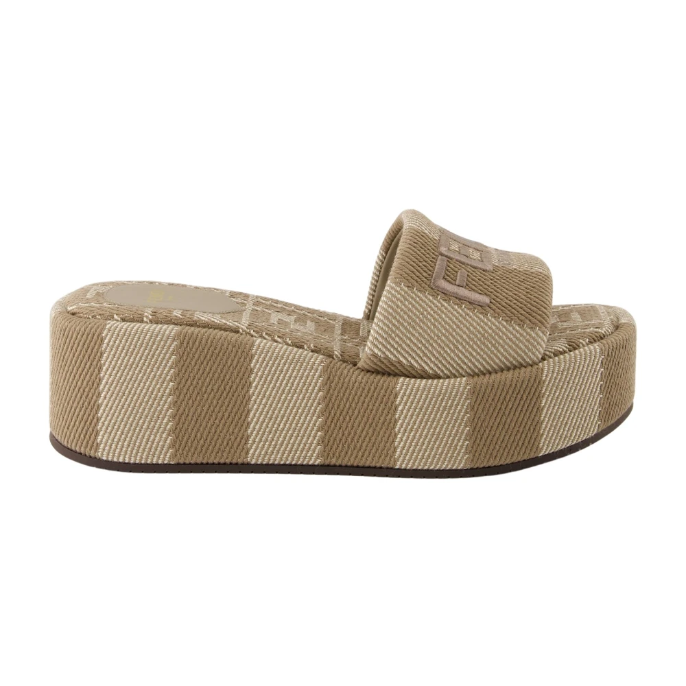 Fendi Brun Sunshine Sandaler Slip-On Platform