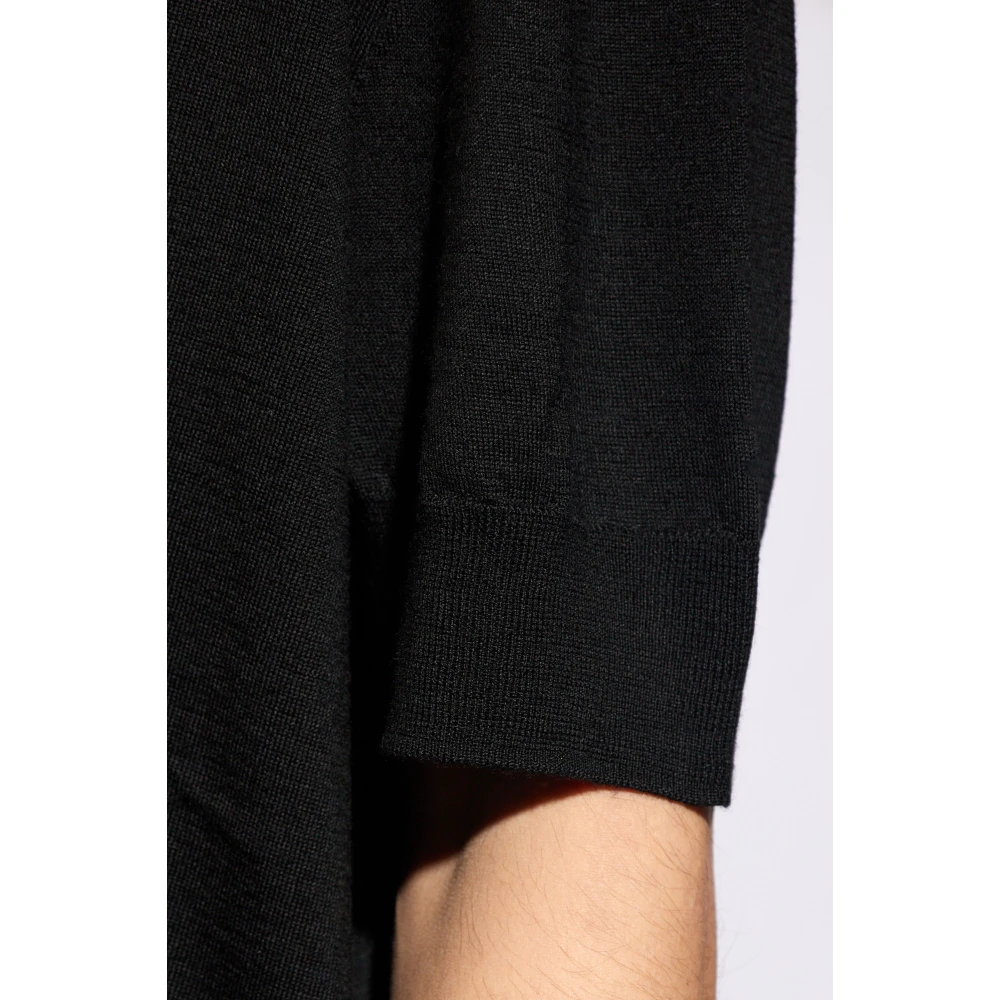 Jil Sander Wollen T-shirt Black Heren