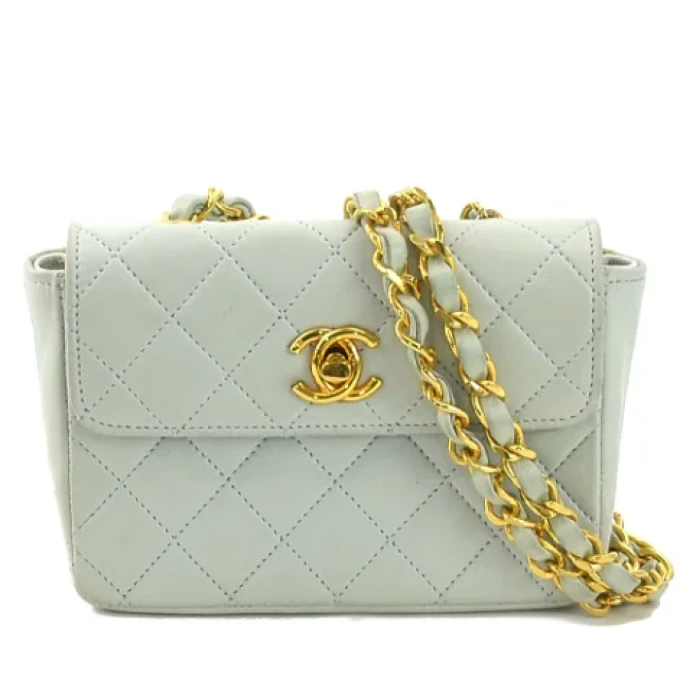 Chanel Vintage Pre-owned Leather chanel-bags Blue Dames