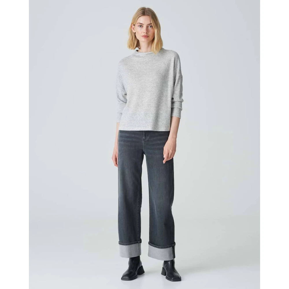 Opus Korte Mouw Top Sicozy Gray Dames
