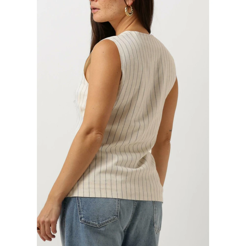 Envii Chic White Viscose Gilet Beige Dames