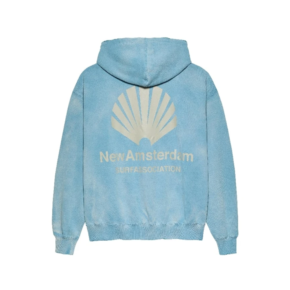 New Amsterdam Surf Association Blauwe Logo Hoodie Oversized Fit Blue Heren