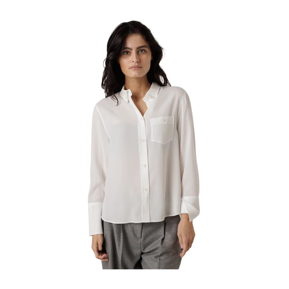 Windsor Elegante witte blouse met knoopsluiting White Dames