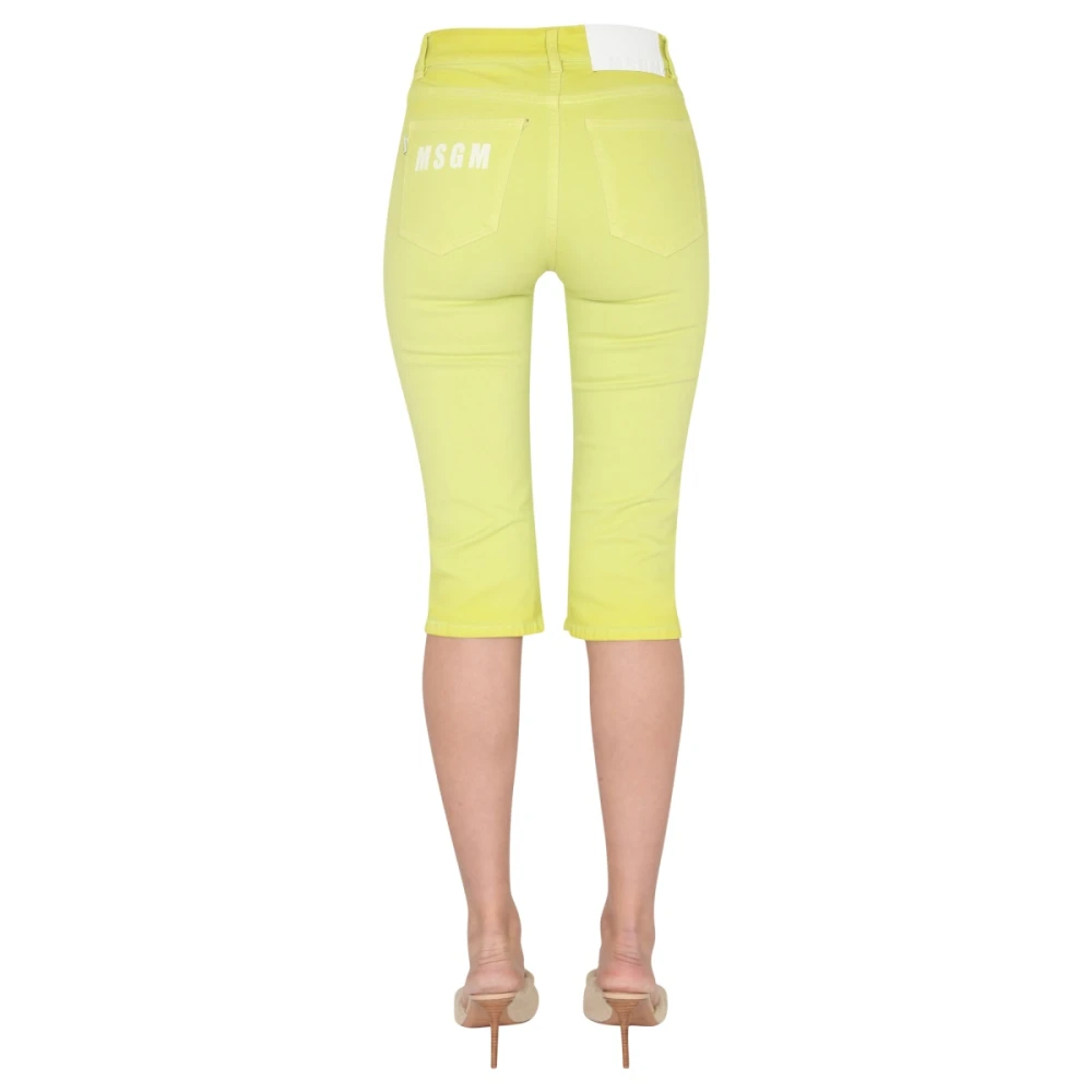 Msgm Cropped Slim Fit Jeans Green Dames