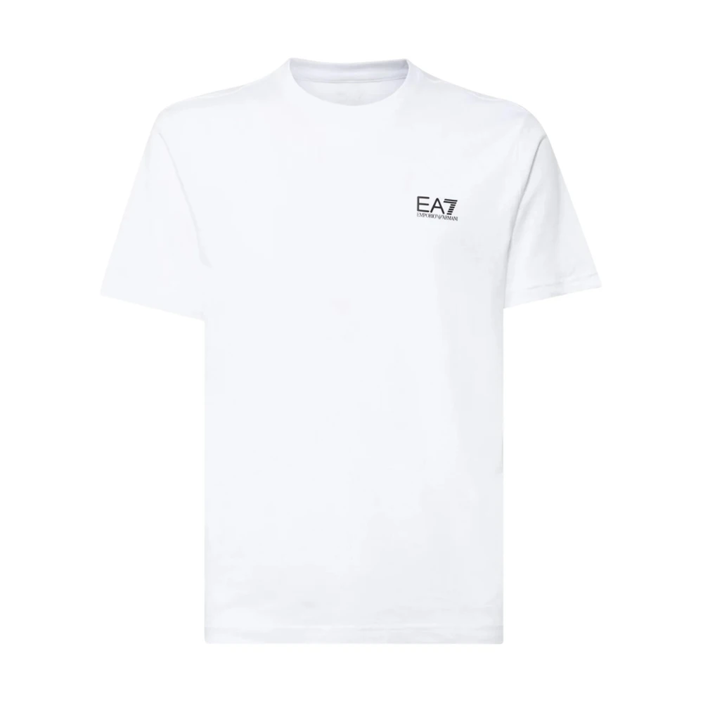 Emporio Armani Ea7 Mannelijk Wit Tops Heren, S, Eenvoudig Logo T-Shirt Voor Casual Stijl