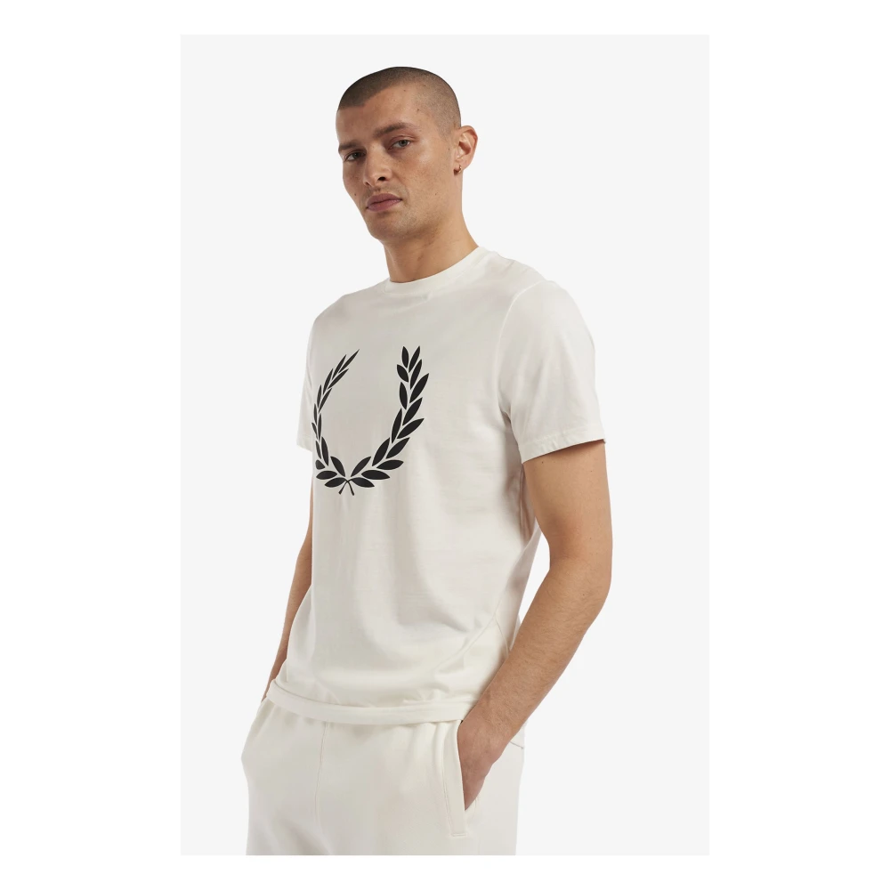 Fred Perry Laurel Wreath Print T-Shirt White Heren