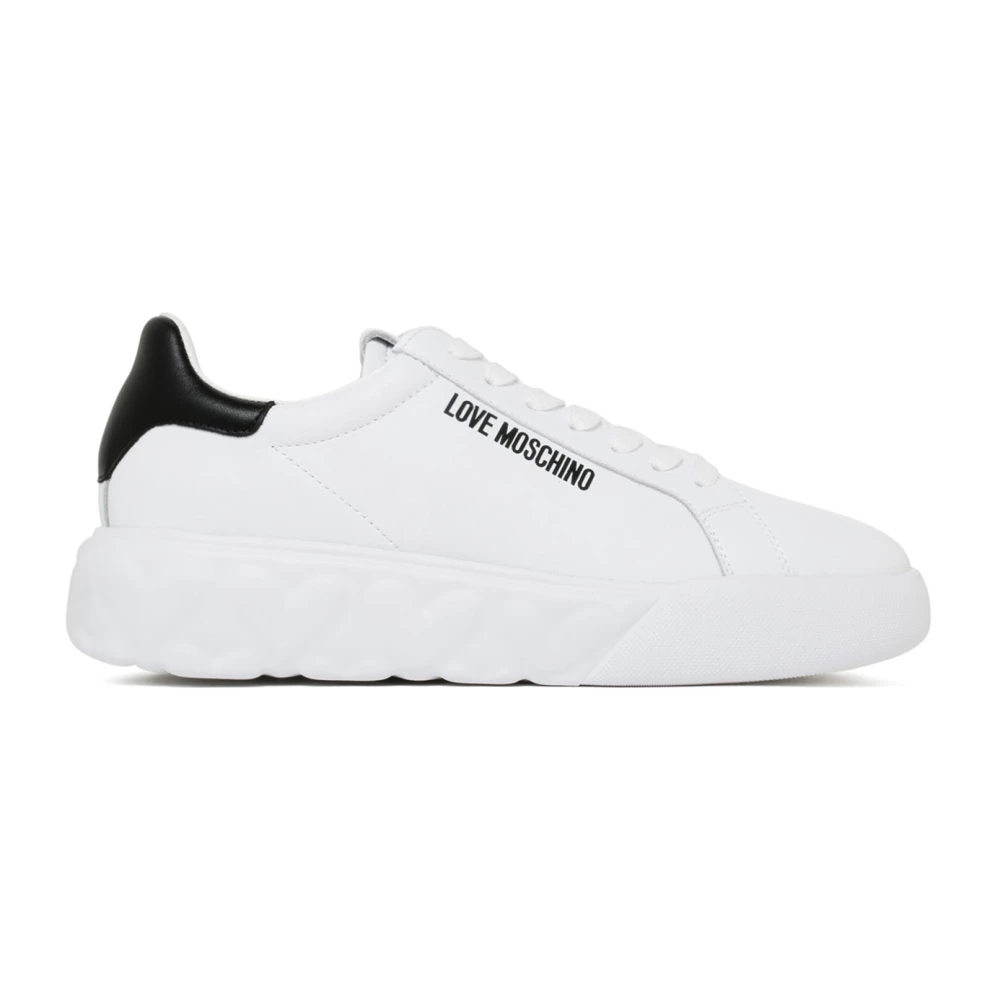 Love Moschino Women's White Sneakers, 6 Uk, Black Platform Trainers