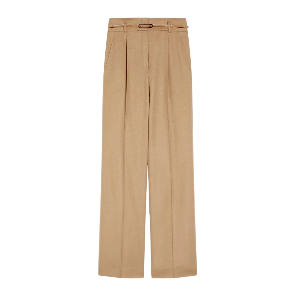 Max Mara Studio Wollen broek met riem Brown Dames