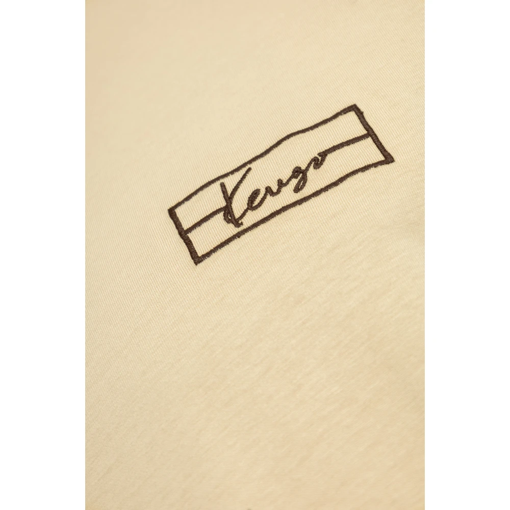 Kenzo T-shirt met logo Beige Heren