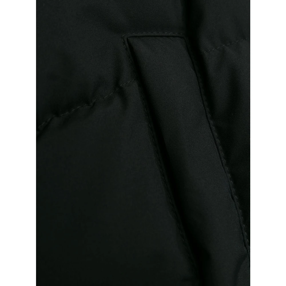 Herno Zwarte gewatteerde jas met capuchon Black Heren