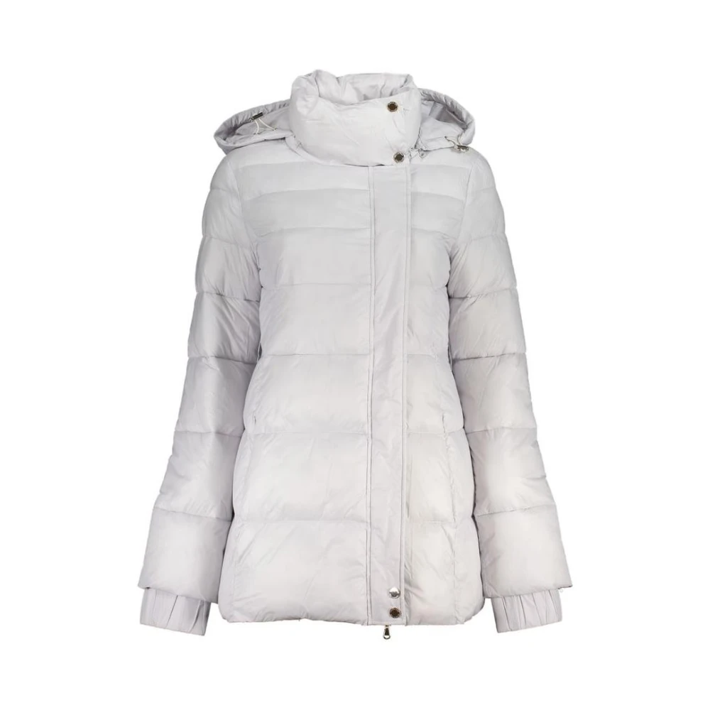Patrizia Pepe Women's White Winter Jackets,, Padded Jacket With Removable Hood 2XL