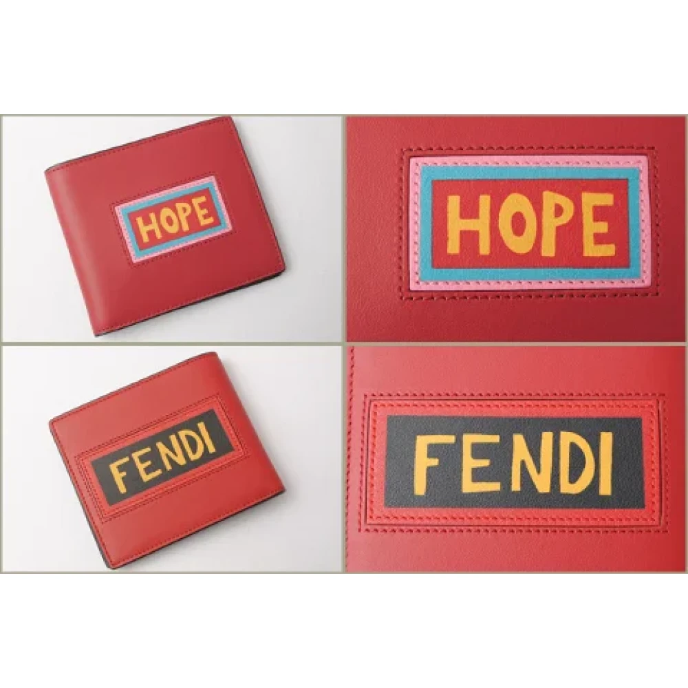 Fendi Vintage Pre-owned Leather wallets Red Dames