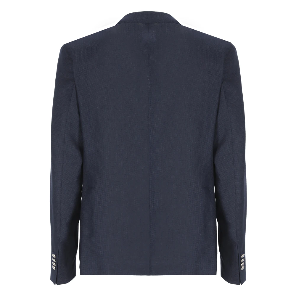 Lubiam Blauw Katoen Wol Jas voor Man Blue Heren