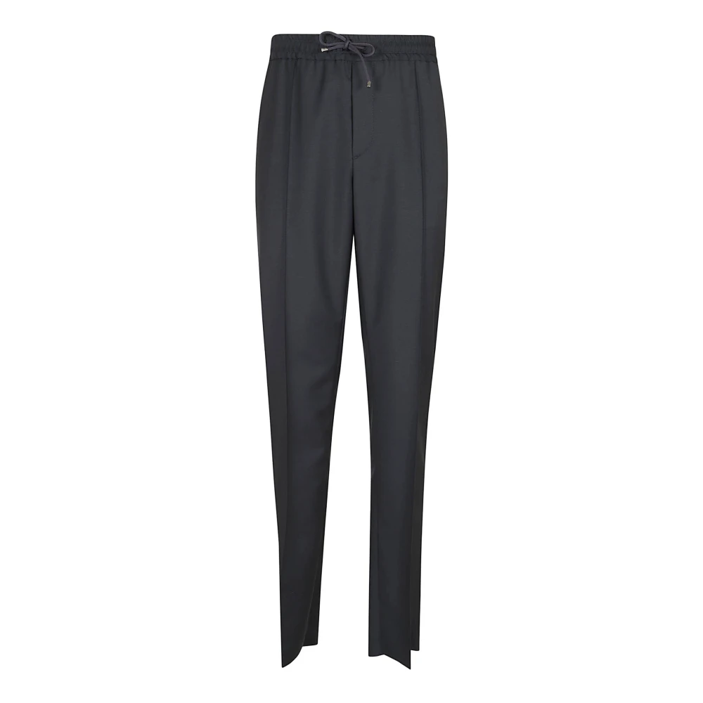 Valentino Garavani Mohair Wol Jogging Broek Black Heren