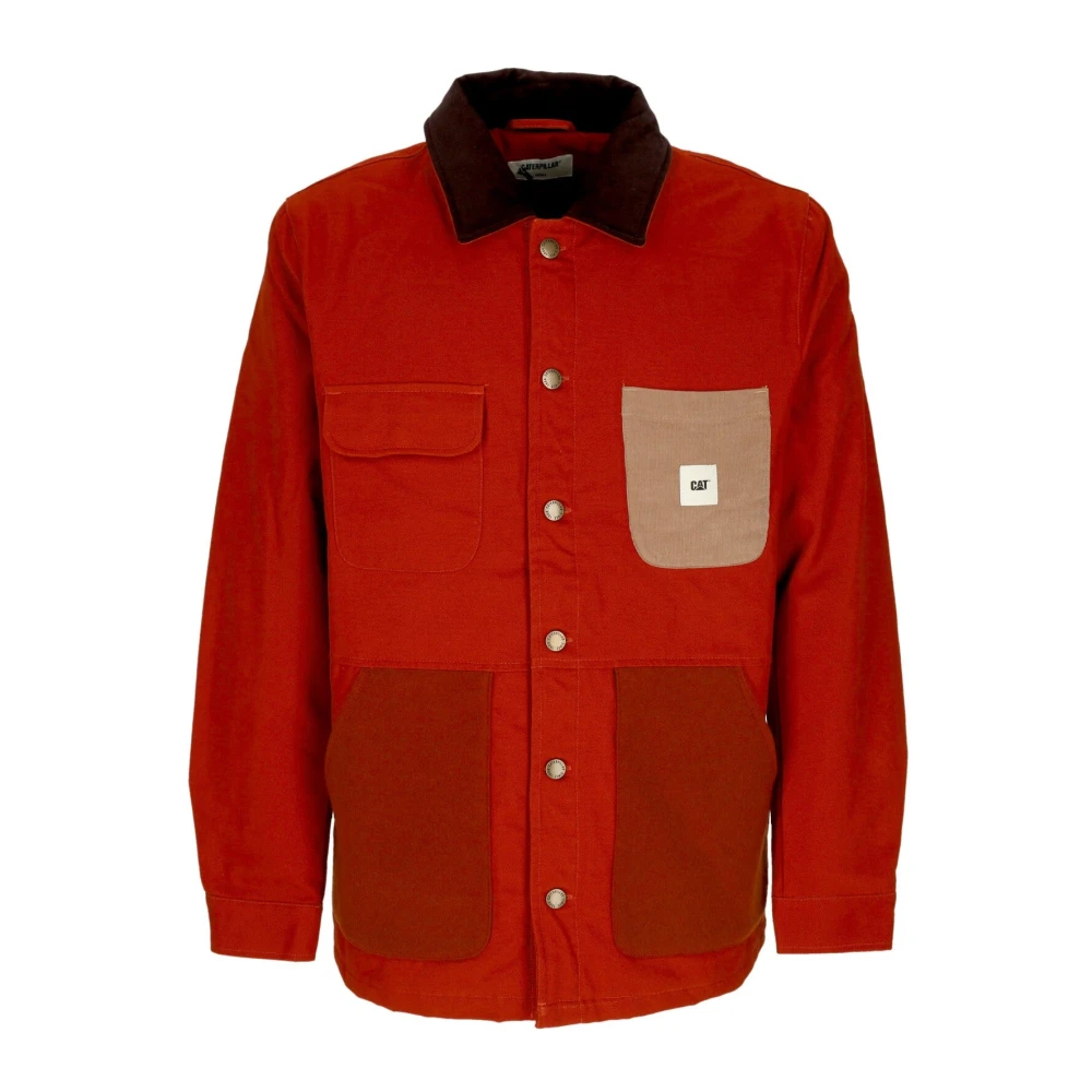 CAT Canvas Werkjas Rood Fluweel Kraag Red Heren