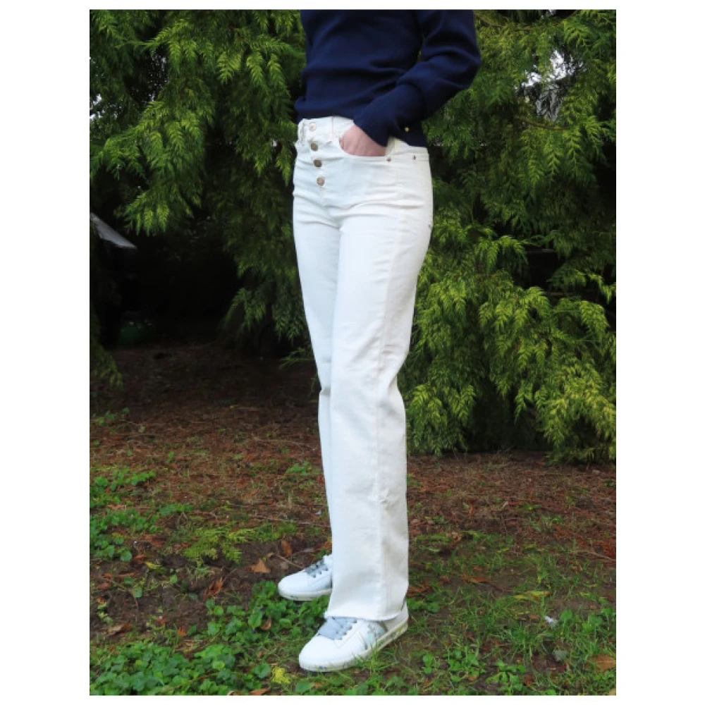 Islow Manon Wijde Broek met Knoopsluiting White Dames