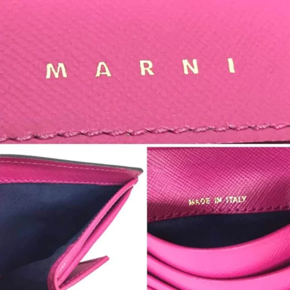 Marni Pre-owned Leather wallets Pink Dames