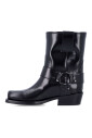 black-leather-biker-ankle-boots